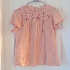 Ella Moss peach flutter sleeve top